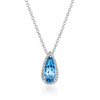 Fine Aquamarine & Diamond Pendant Necklace
