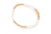 Freshwater Cultured Pearl & Gold Bead Elastic Bracelet - Assorted Styles