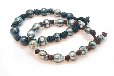 Multi Pearl Tahitian Cultured Pearl Leather Bracelets