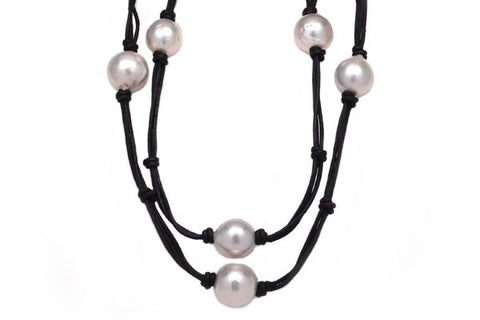Freshwater Cultured Pearl Leather Necklace