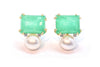 Chrysoprase & Freshwater Cultured Pearl Earrings