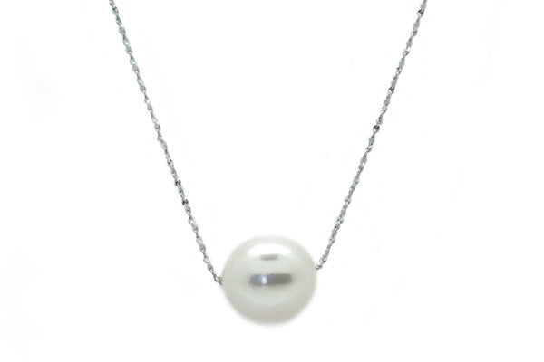 Oval Freshwater Cultured Pearl Slider Necklace
